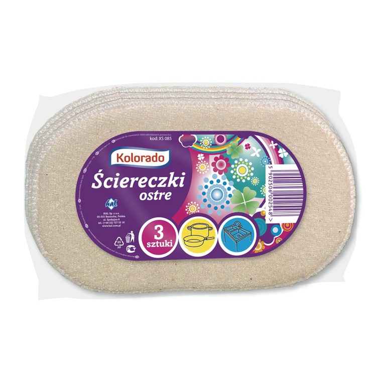 Kolorado мочалка овальна з губкою Гостра 3 шт.